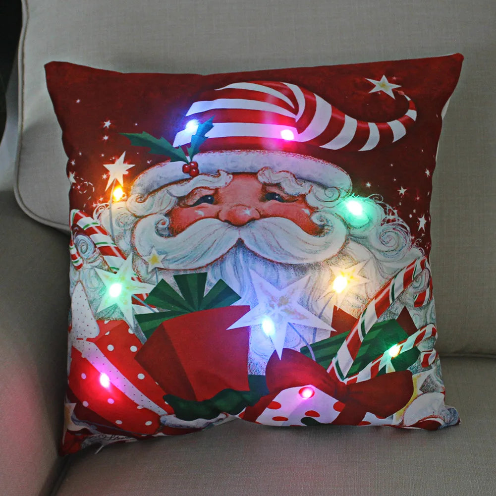 Weihnachtskissen mit LED-Licht – Kissenbezug 45x45 cm
