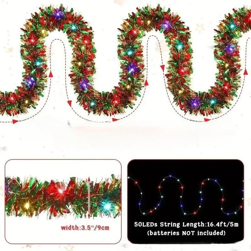 Weihnachten Farb-Streifen Licht – LED Girlande für Baum & Haus