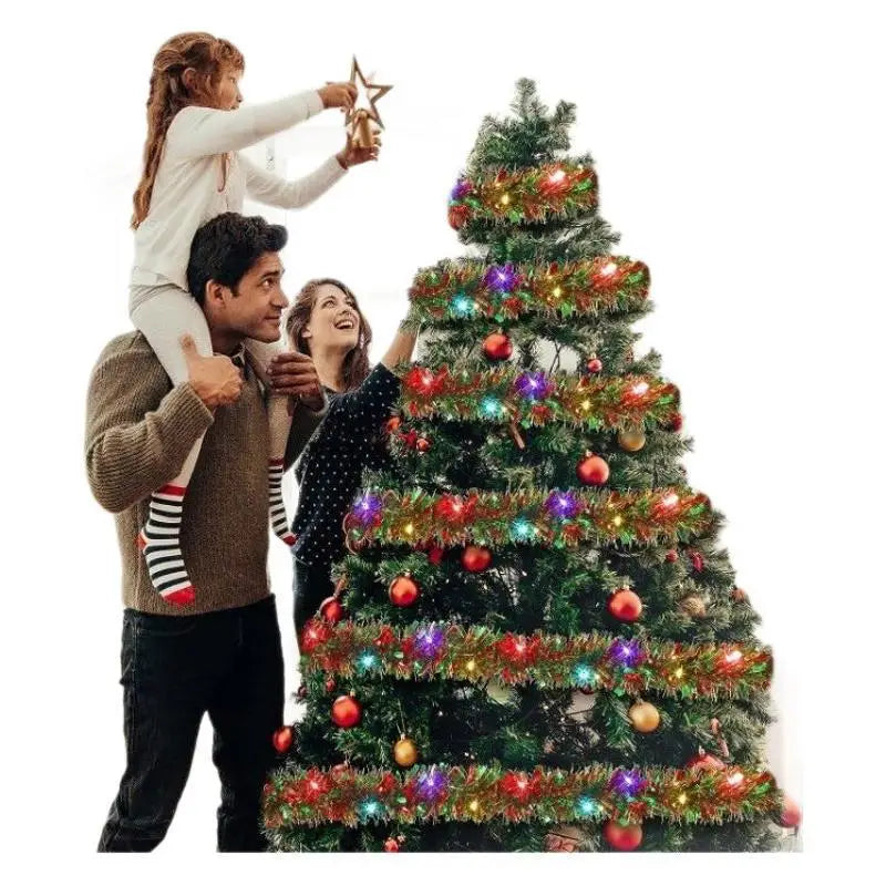 Weihnachten Farb-Streifen Licht – LED Girlande für Baum & Haus