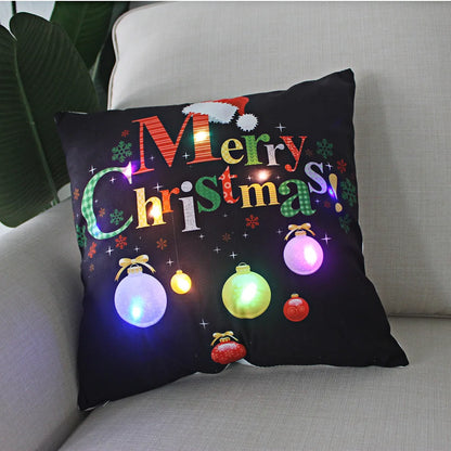 Weihnachtskissen mit LED-Licht – Kissenbezug 45x45 cm