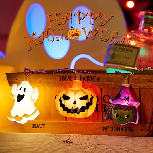 Halloween Deko Lichter – Kürbis, Geist & Spinnennetz