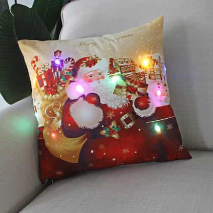 Weihnachtskissen mit LED-Licht – Kissenbezug 45x45 cm